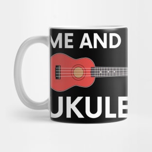 Ukulele Guitar white text Mug